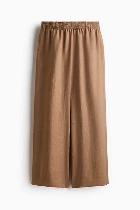 Linen-blend Ankle-length Trousers