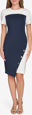 Tommy Hilfiger Asymmetric Scuba Sheath Dress
