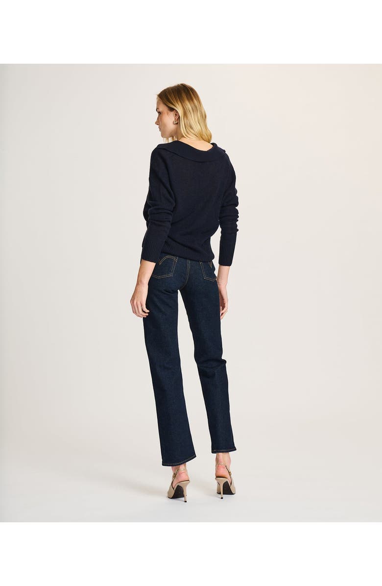 NAADAM Featherweight Cashmere Polo Sweater, Alternate, color, Navy