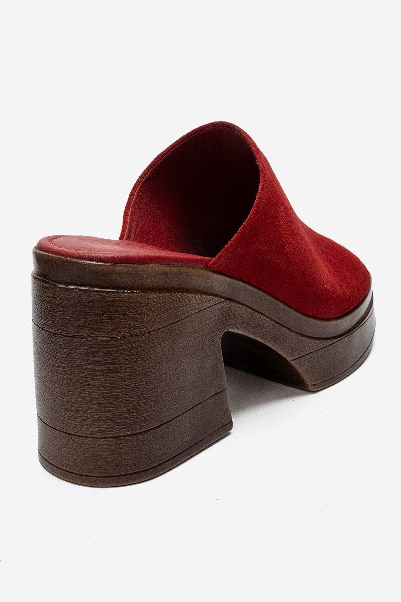 Nola Leather Platform Mules, Alternate, color, Red Suede