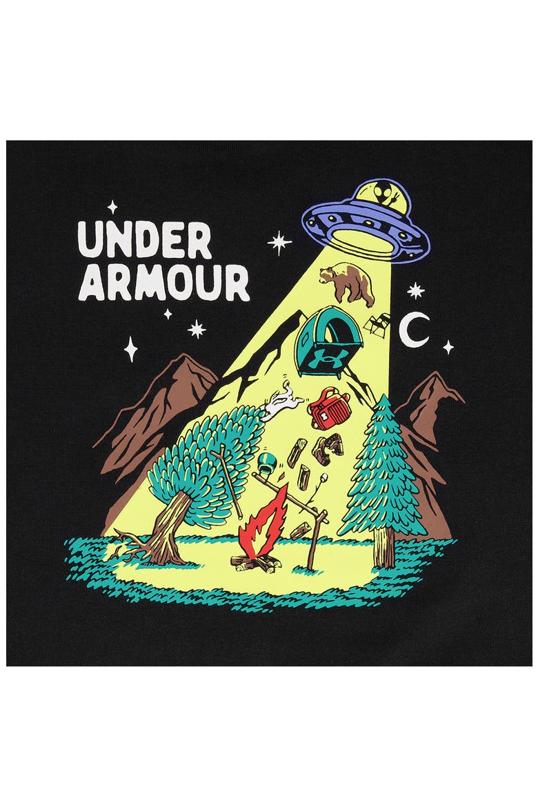 Kids' UA Camp UFO Graphic Hoodie, Alternate, color, BLACK