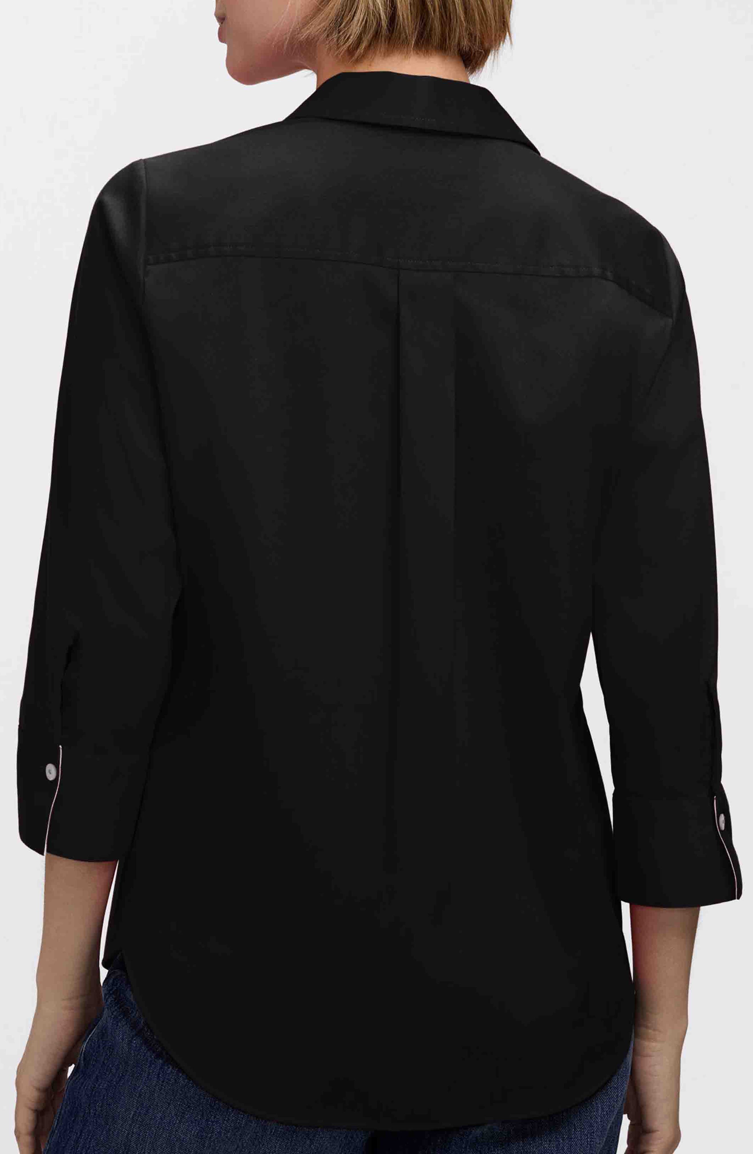 Charlie Contrast Trim Cotton Blend Button-Up Shirt - image 2