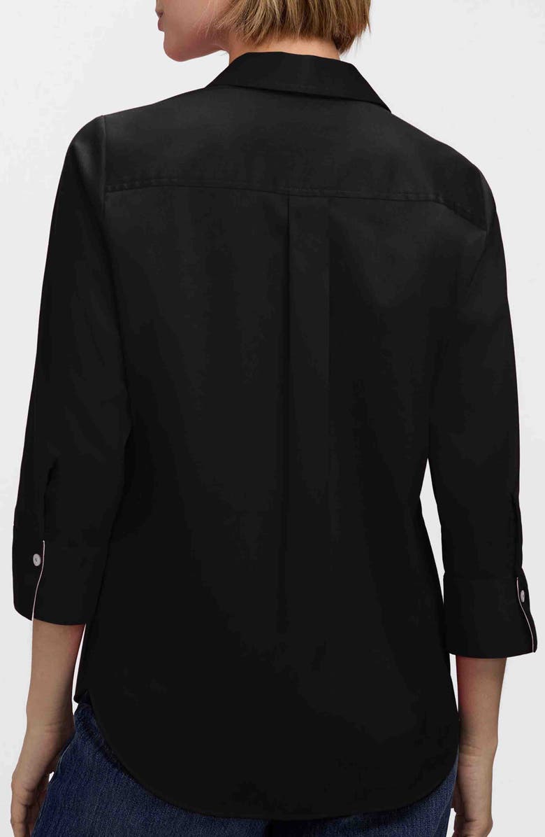 Foxcroft Charlie Contrast Trim Cotton Blend Button-Up Shirt, Alternate, color, 