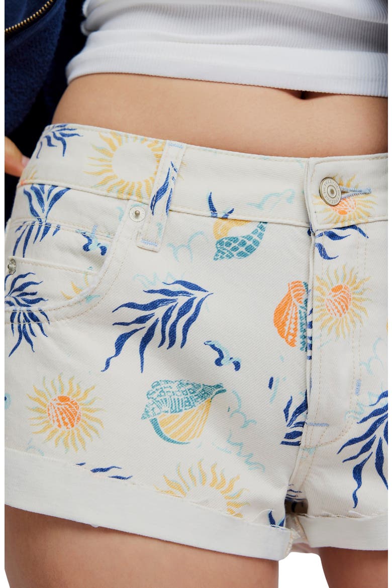 Cali Print Cuffed Shorts, Alternate, color, HAVANA COMBO