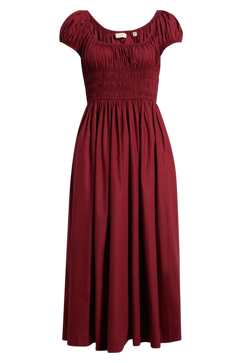 Quinley Organic Cotton Midi Dress, Alternate, color, DEEP RUBY