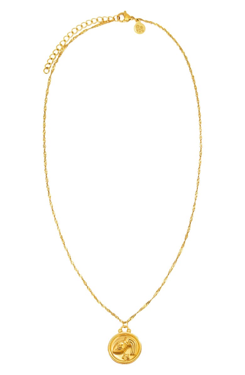 Petit Moments Horoscope Pendant Necklace, Main, color, Gold-Aquarius