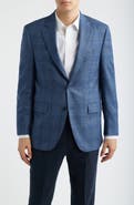 Peter Millar Flynn Classic Fit Blue Plaid Wool Sport Coat