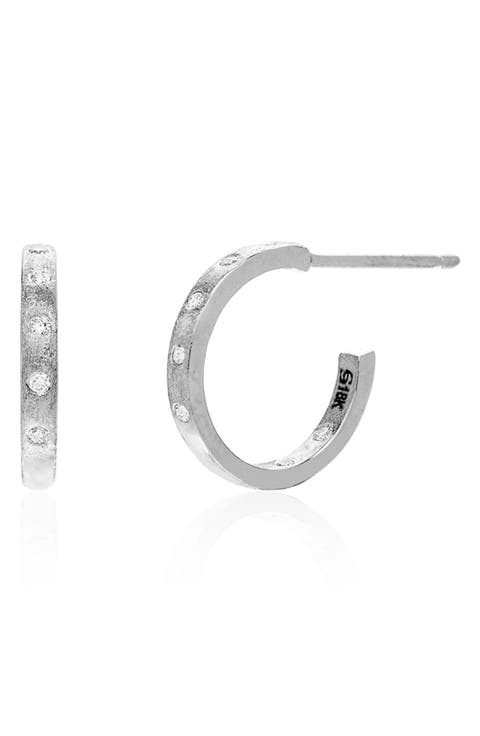 Dunes Diamond Huggie Hoop Earrings