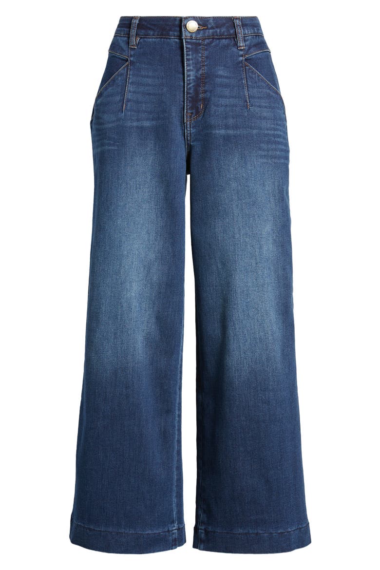 Wyatt Skyrise V-Pocket Ankle Wide Leg Jeans, Alternate, color, BLUE