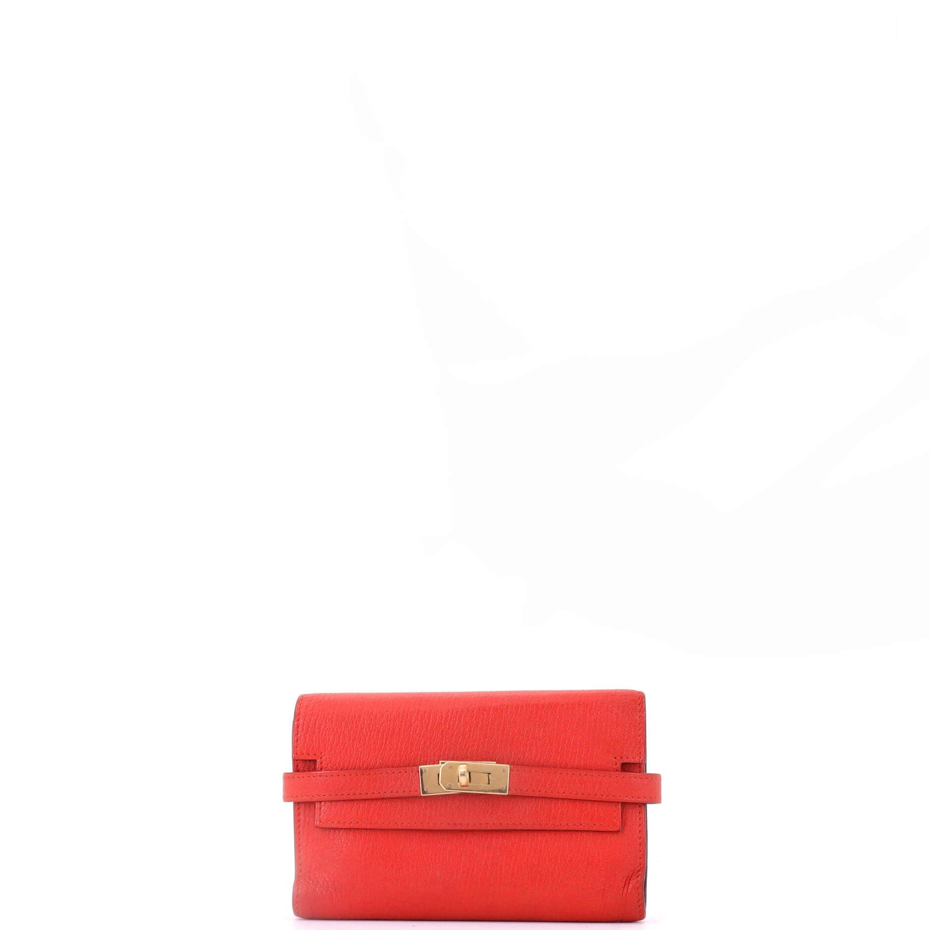 Kelly Trifold Wallet Chevre Mysore Medium, Main, color, Red