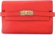 Pre-Owned Hermes Kelly Trifold Wallet Chevre Mysore Medium