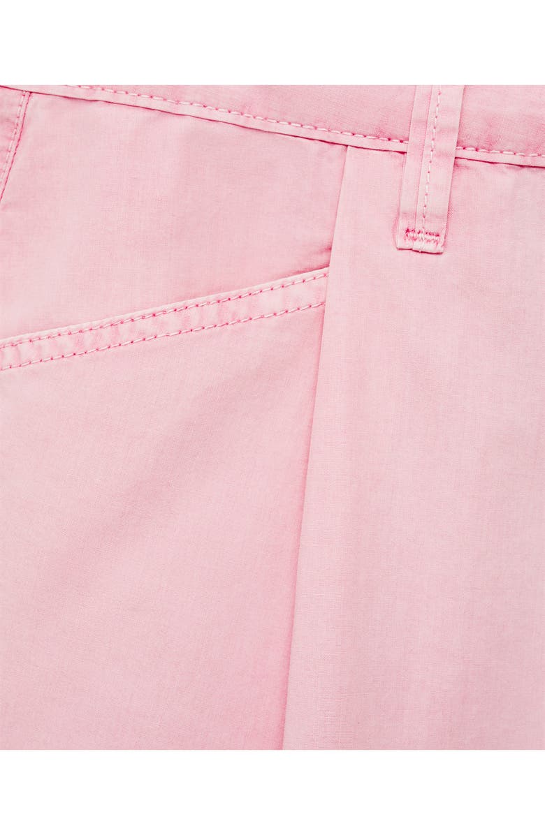 MANGO Pleat Front Straight Denim Shorts, Alternate, color, 