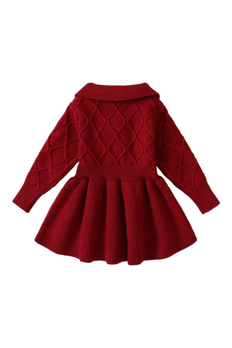 Yara Long Sleeve Cotton Sweater Dress, Alternate, color, RED