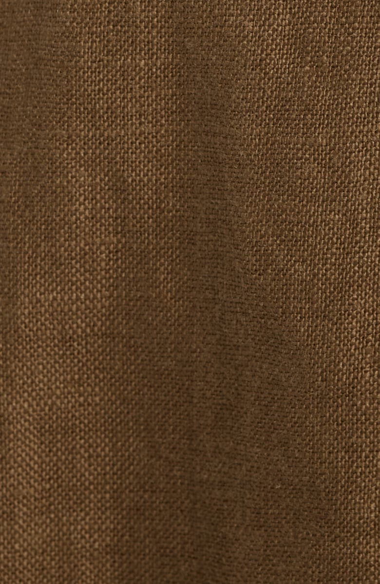 Madewell Pleated Linen Mini Shirtdress, Alternate, color, Safari Khaki