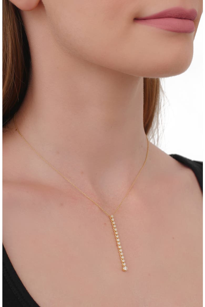 Monaco Diamond Stick Pendant Necklace   (Nordstrom Exclusive), Alternate, color, YELLOW GOLD/ DIAMOND