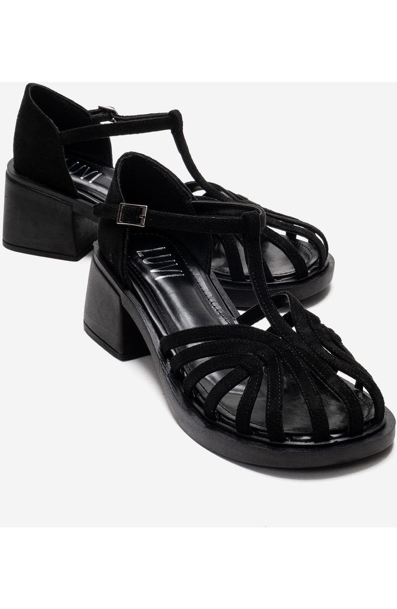 Prologue Shoes Nolana Block Heel Sandal, Main, color, Black Suede