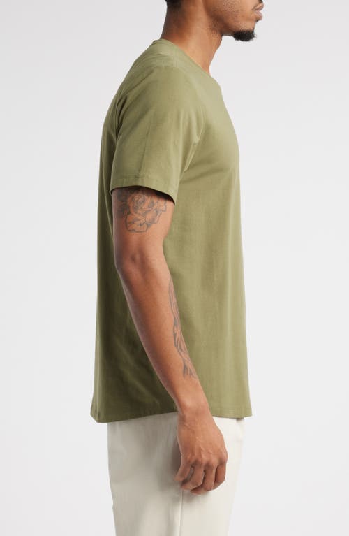 Open Edit Crewneck Stretch Cotton T-shirt In Green