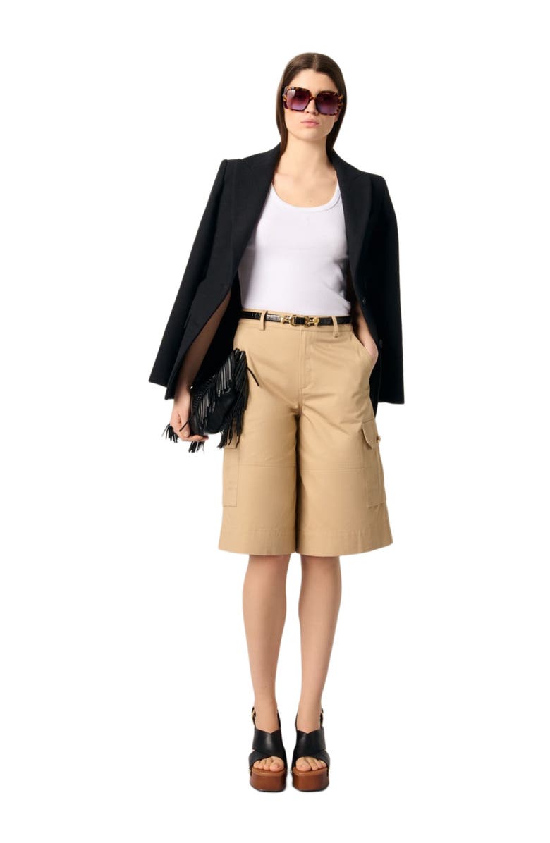 maje Cotton Bermuda shorts, Alternate, color, 