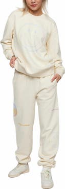 Samii Ryan | Smiley Radiate Happiness Sweatpants , Ivory , Large , 4