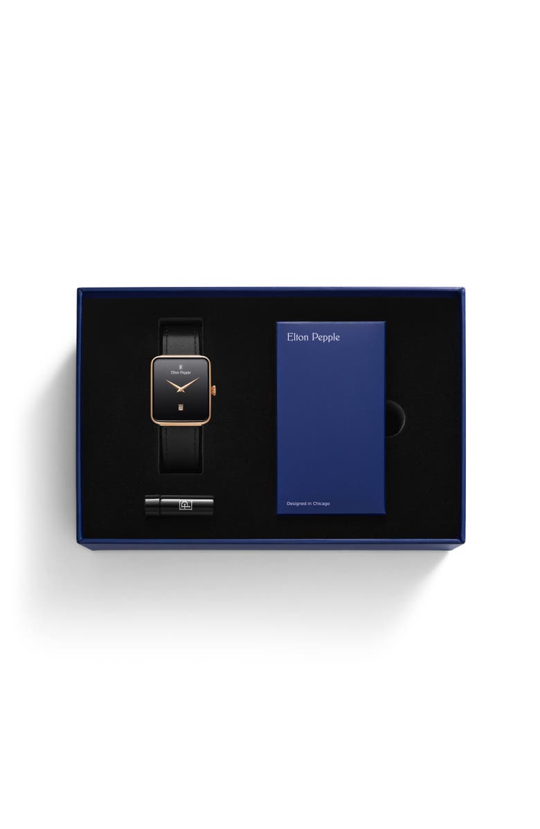 Elton Pepple Men's Classic Montclare - Bucktown, 38mm, Alternate, color, Black/Rose Gold