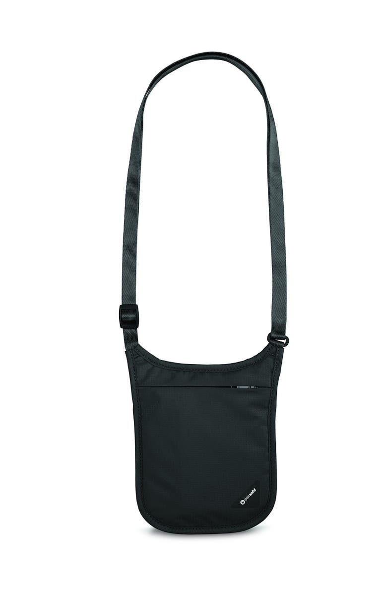PACSAFE Coversafe V75 RFID Blocking Neck Pouch Neutral Grey, Alternate, color, Black