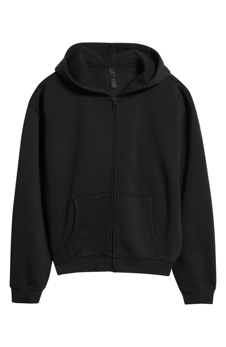 SKIMS Relaxed Zip-Up Lounge Hoodie, Alternate, color, Washed Onyx