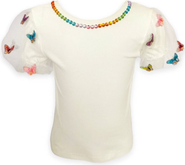 Lola + The Boys 3-D Rainbow Butterflies Puff T-shirt