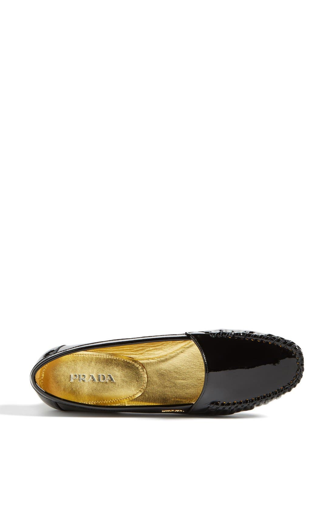 Prada Patent Leather Moccasin, Alternate, color, 