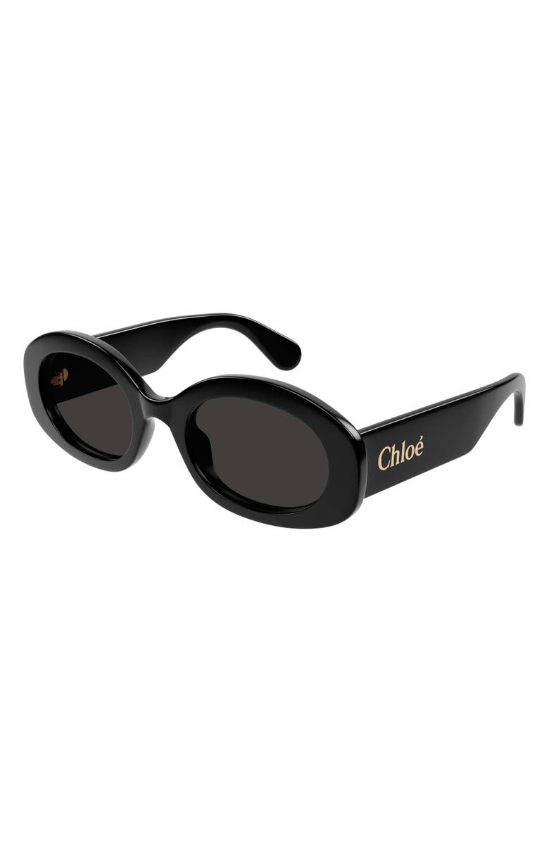 Chloé 53mm Oval Sunglasses, Alternate, color, 