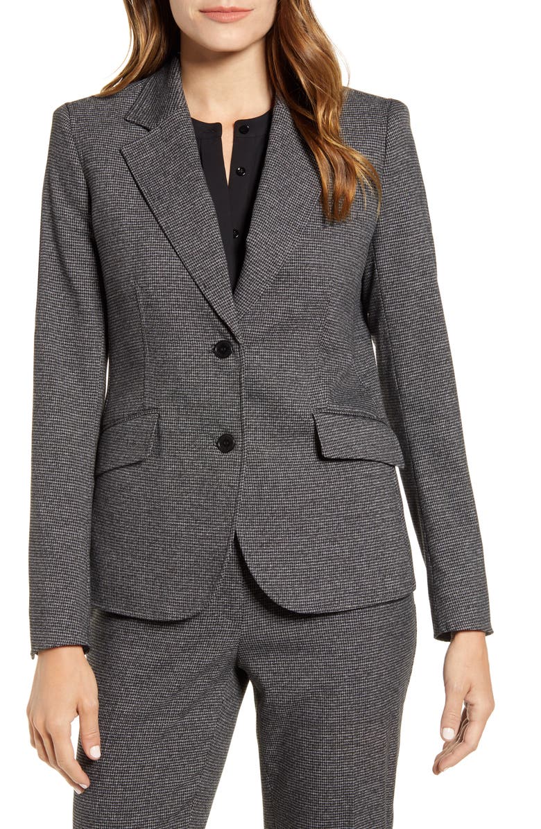 Anne Klein Houndstooth Blazer, Alternate, color,