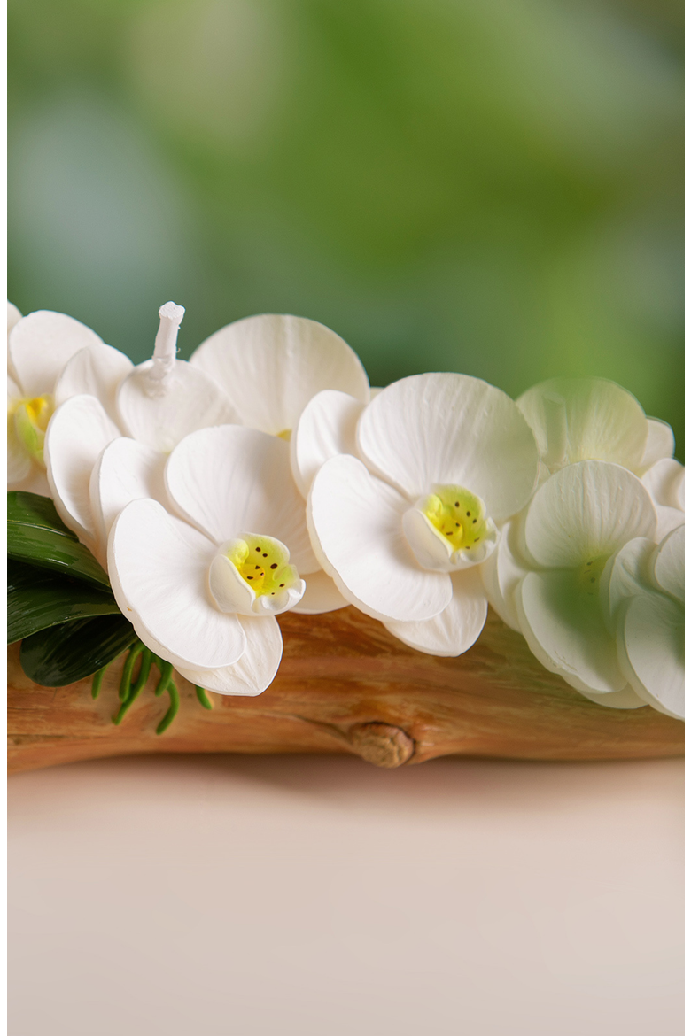 Orchid Arrangement Candle, Alternate, color, White