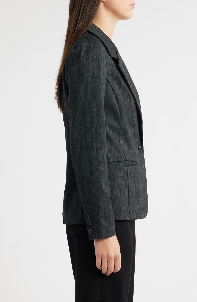 Liverpool Los Angeles Herringbone Fitted One-Button Blazer, Alternate, color, Smokey Charcoal Herringbone