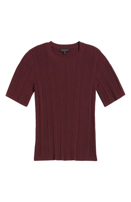 Rag & Bone Camryn Short Sleeve Rib Sweater In Purple