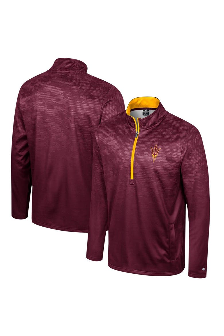 Men's Colosseum  Maroon Arizona State Sun Devils The Machine Half-Zip Jacket, Main, color, Maroon