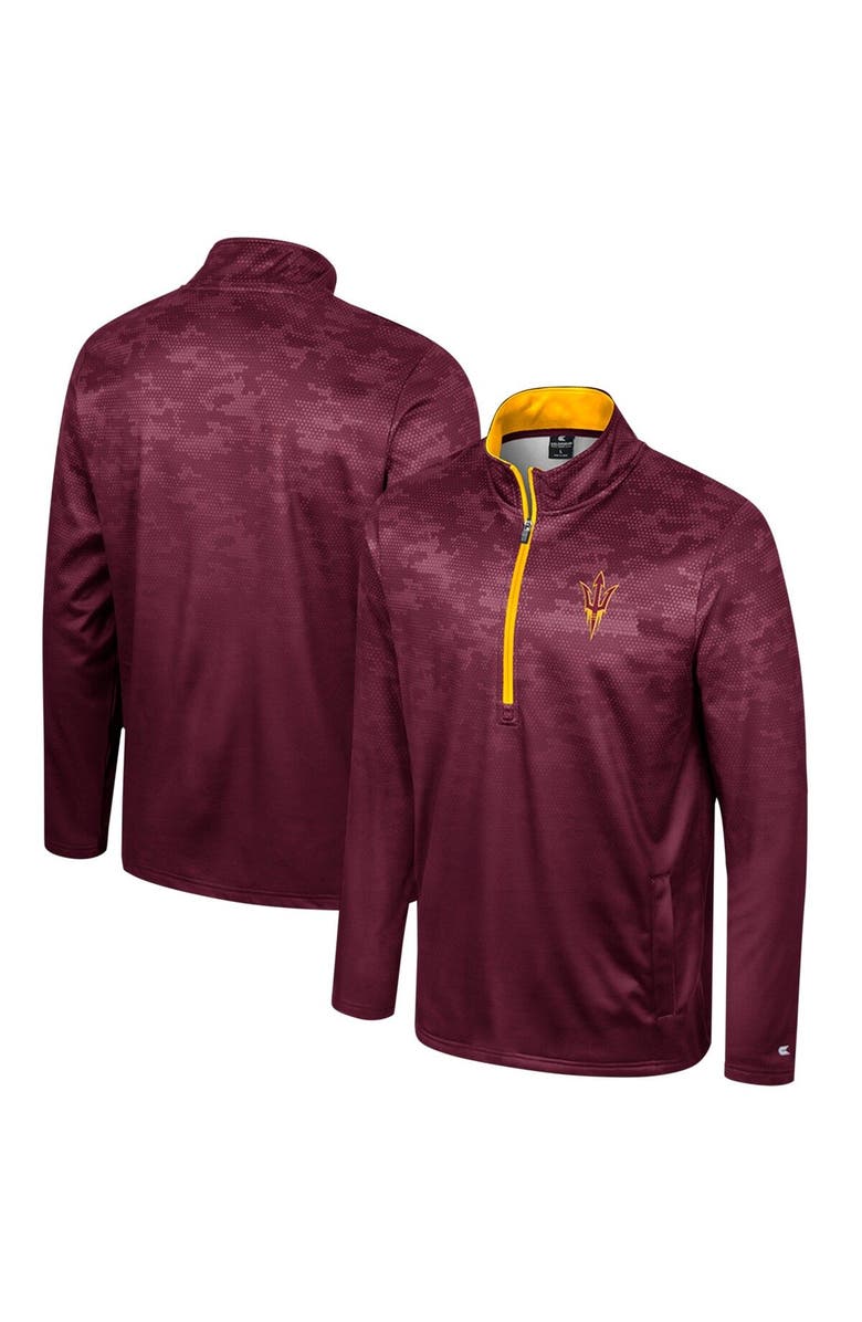COLOSSEUM Men's Colosseum  Maroon Arizona State Sun Devils The Machine Half-Zip Jacket, Main, color, Maroon