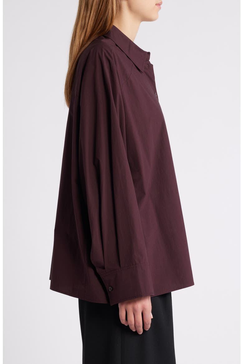 Cotton Button-Up Shirt, Alternate, color, RED DARK