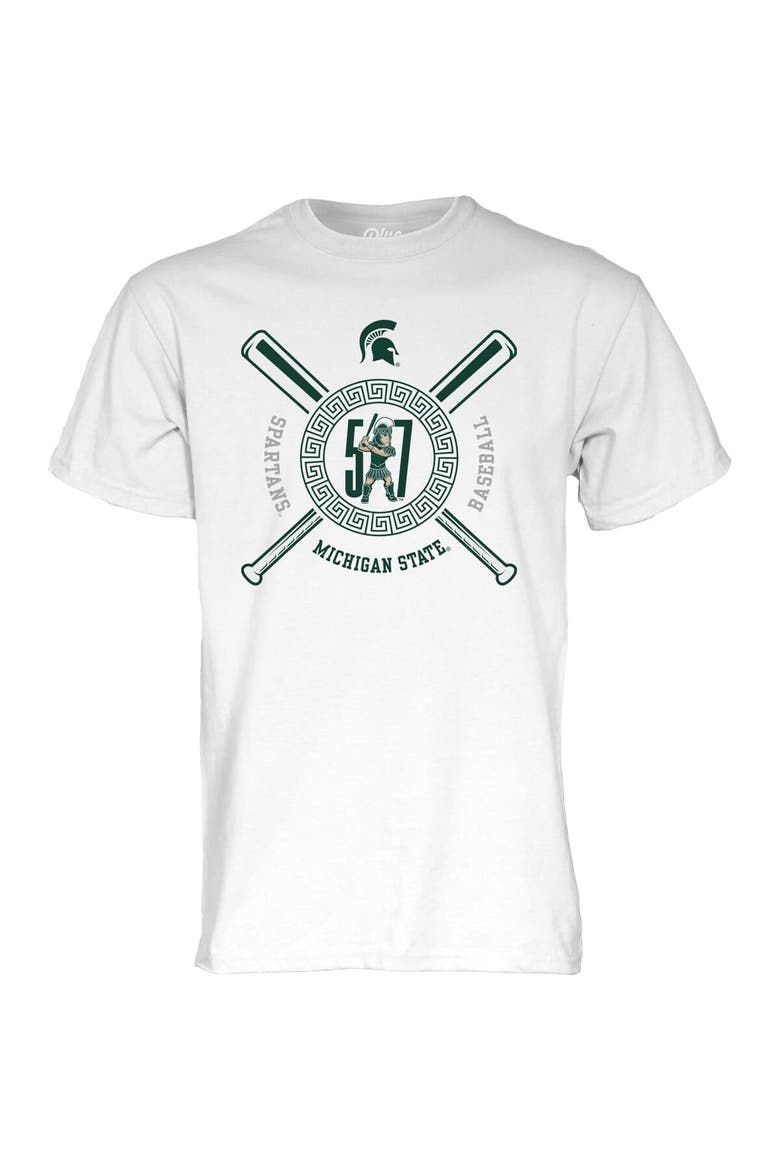 Unisex Blue 84 White Michigan State Spartans 517 Day Baseball T-Shirt, Alternate, color, White