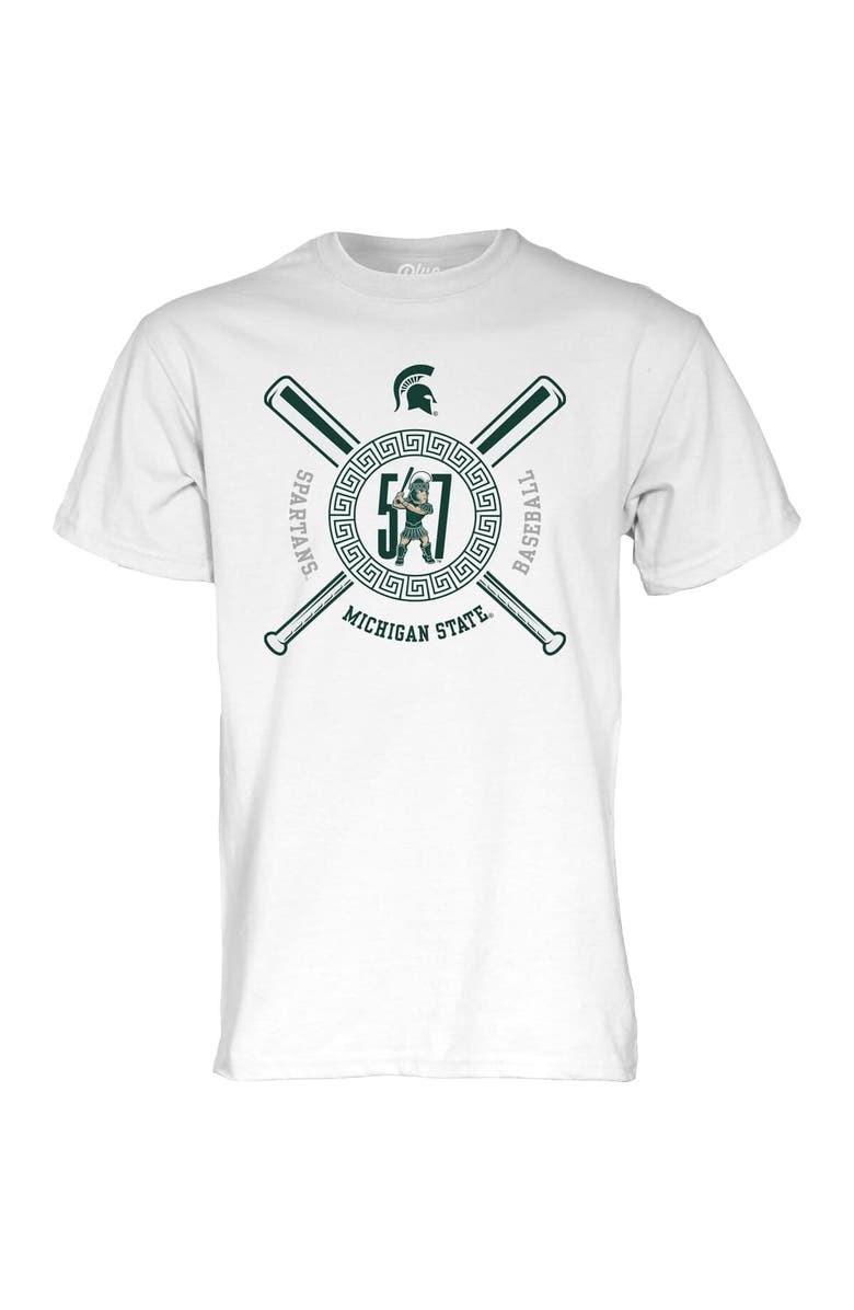BLUE 84 Unisex Blue 84 White Michigan State Spartans 517 Day Baseball T-Shirt, Alternate, color, White