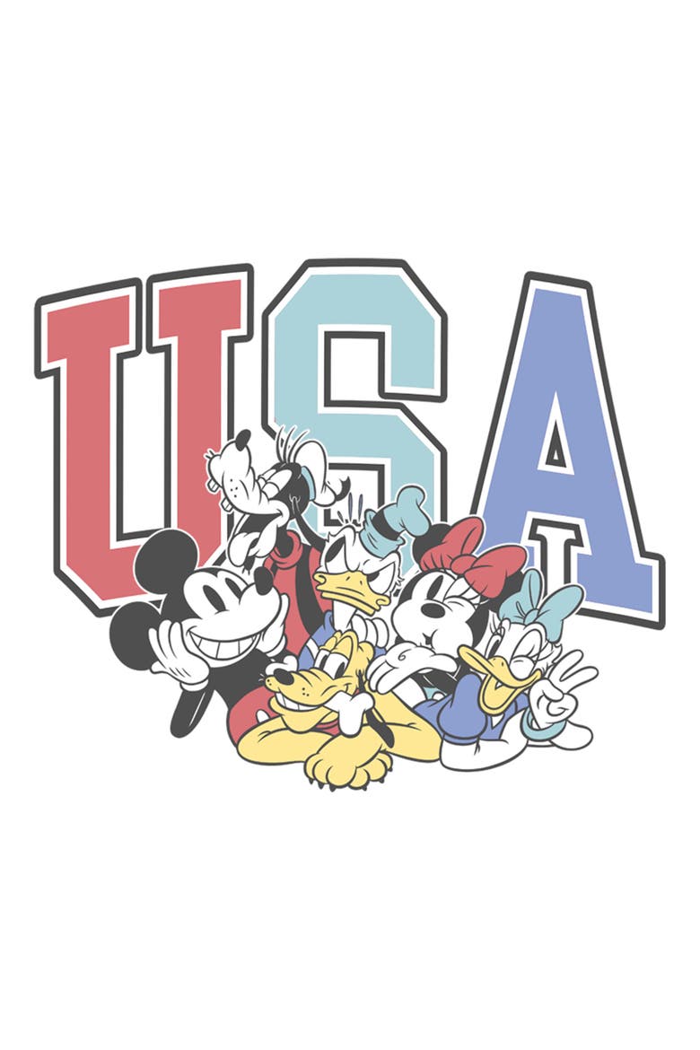 Boy's Mickey & Friends The American Dream Team  Graphic T-Shirt, Alternate, color, White