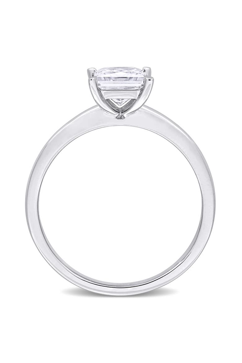 Moissanite Square Solitaire Ring, Alternate, color, Sterling Silver