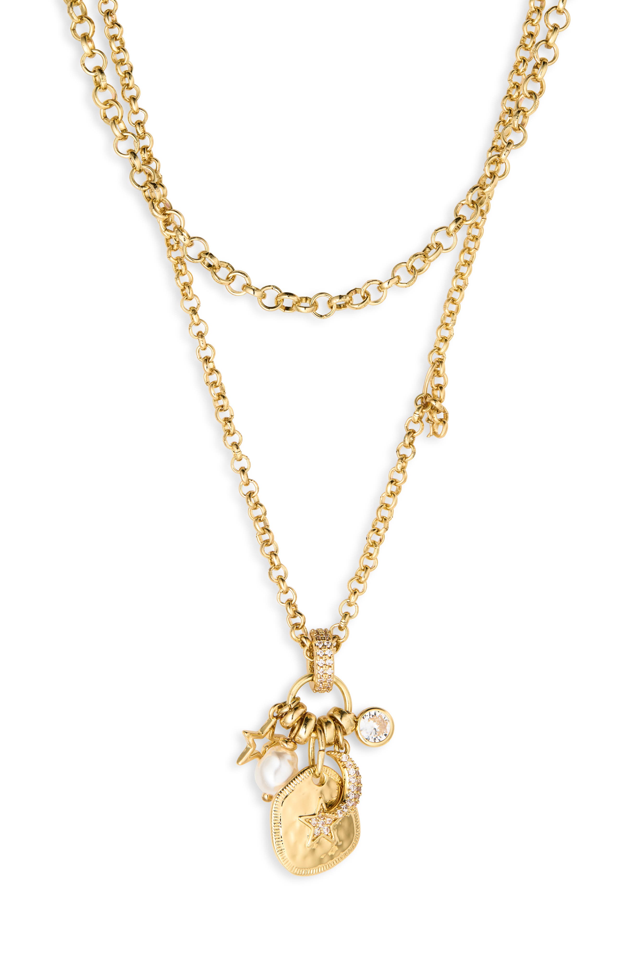Charm Cluster Double Strand Necklace