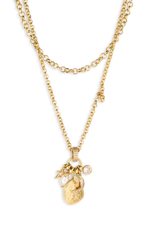 Charm Cluster Double Strand Necklace