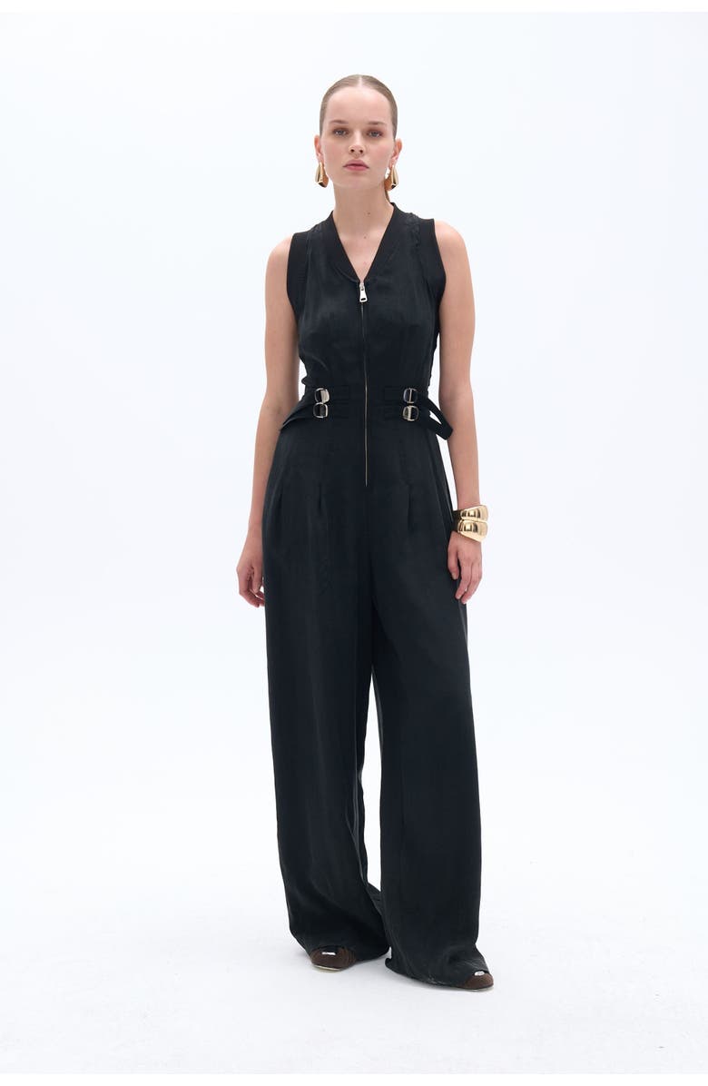 Nocturne Bomber Neck Jumpsuit, Main, color, 