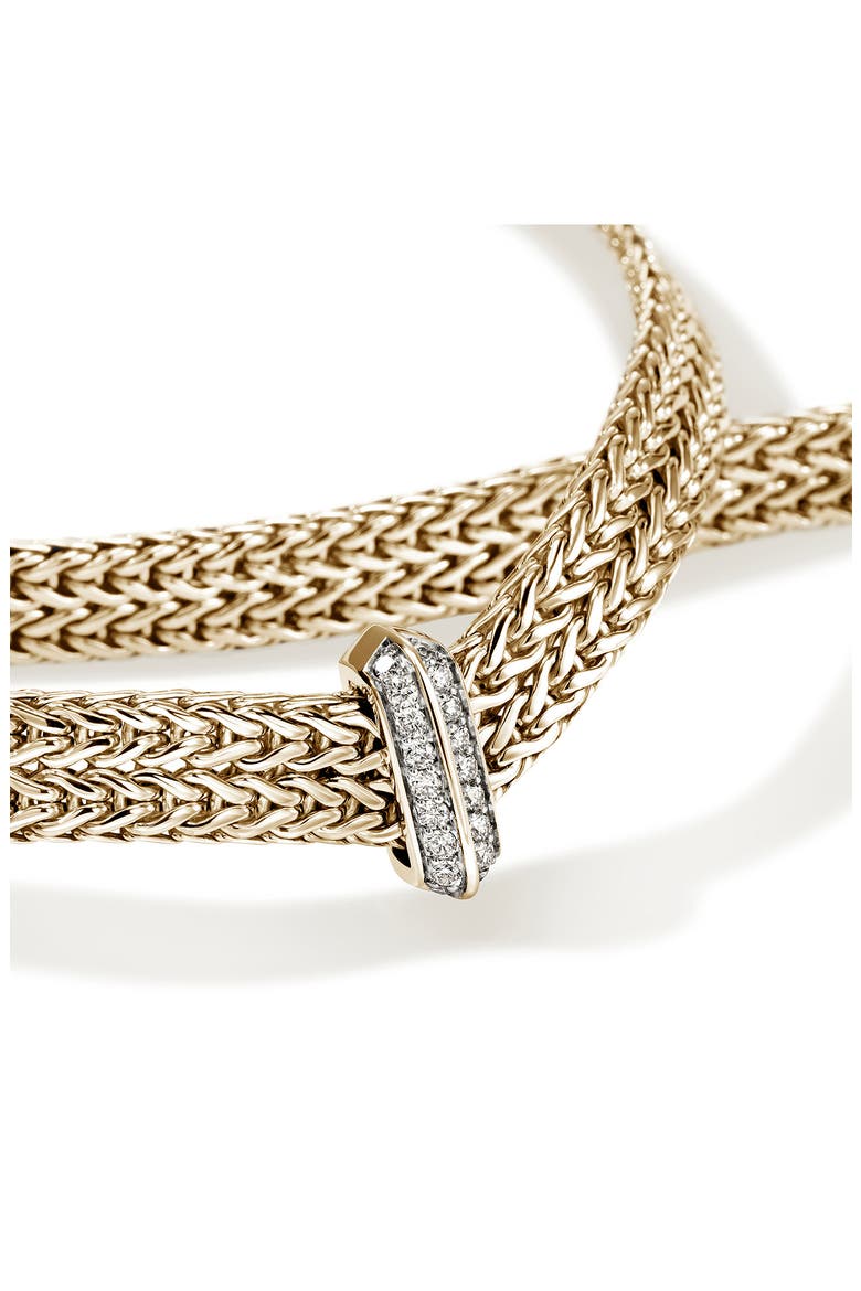 Icon Link Necklace, 14K Gold, Diamonds, Alternate, color, GOLD