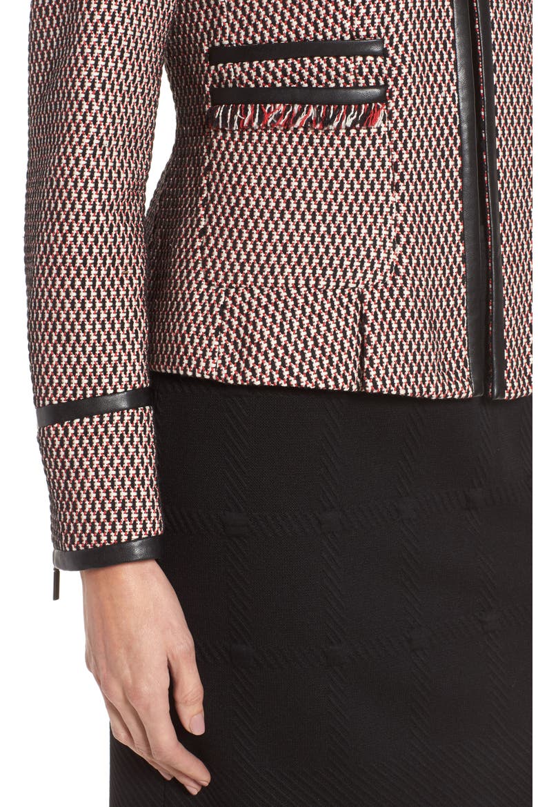 Keili Collarless Tweed Jacket, Alternate, color, VANILLA FANTASY
