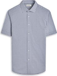 Bugatchi Miles OoohCotton® Gingham Short Sleeve Button-Up Shirt