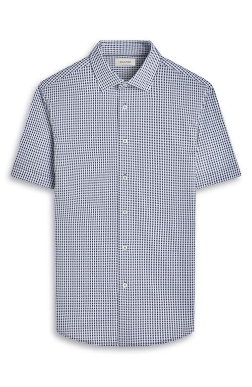 Bugatchi Miles Ooohcotton® Gingham Short Sleeve Button-up Shirt In Black