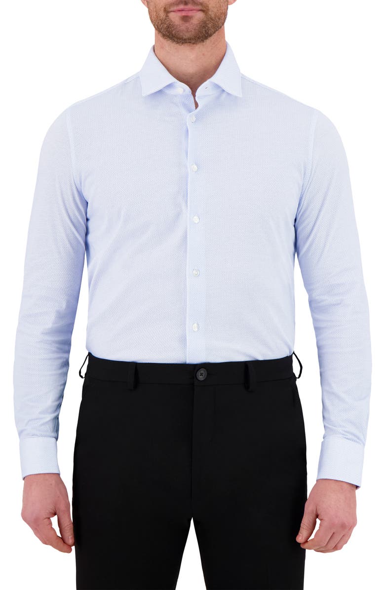 Victor Emmanuel Modern Fit Geometric Print Comfort Stretch Knit Dress Shirt, Main, color, 