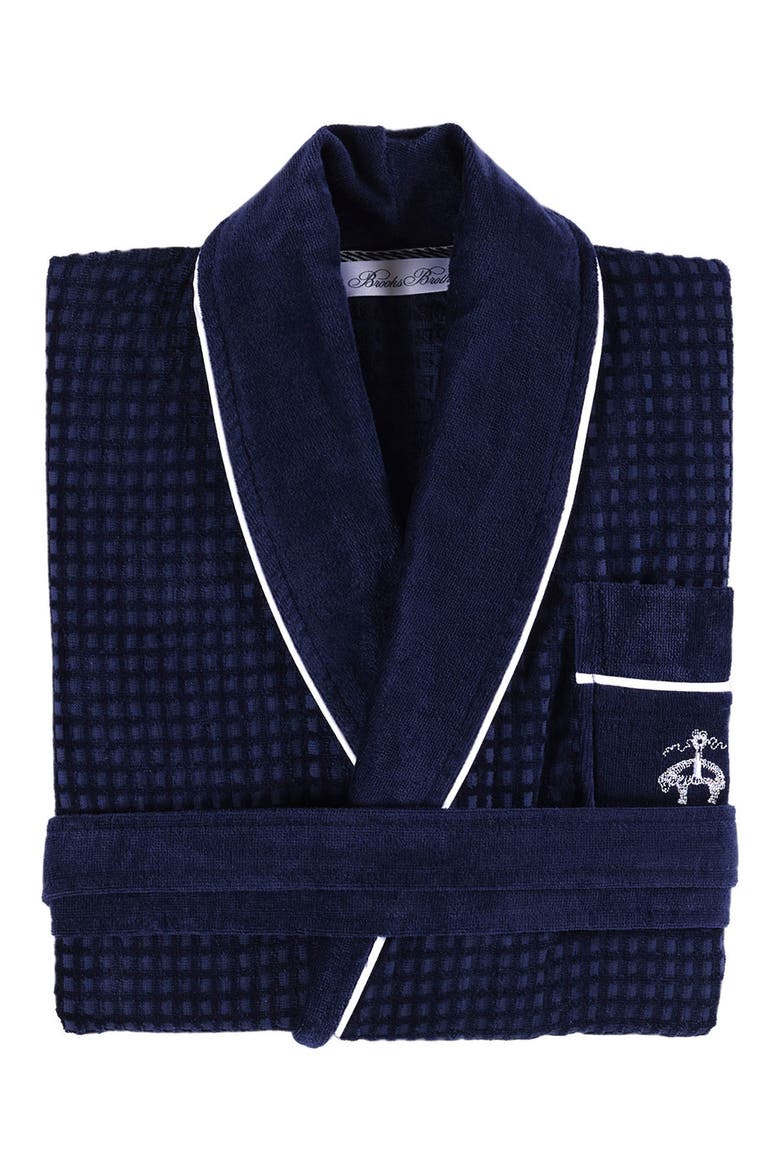 Cotton Waffle Terry Robe, Main, color, NAVY