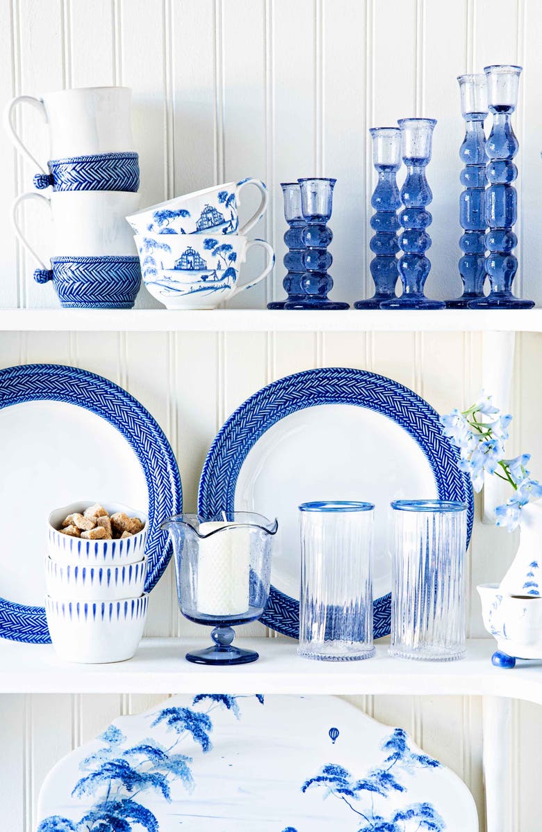 Juliska Provence Set of 2 Candlesticks, Alternate, color, Chambray